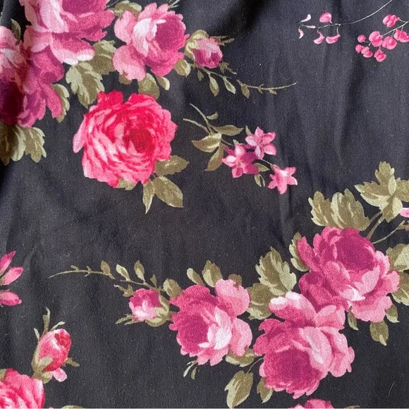 French Grey Floral Wrap Midi Skirt - Picture 8 of 10